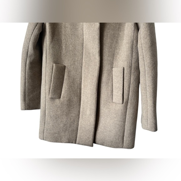 J. Crew Tan Beige Wool Blend City Coat Mid length Womens Sz 0P - Picture 6 of 11